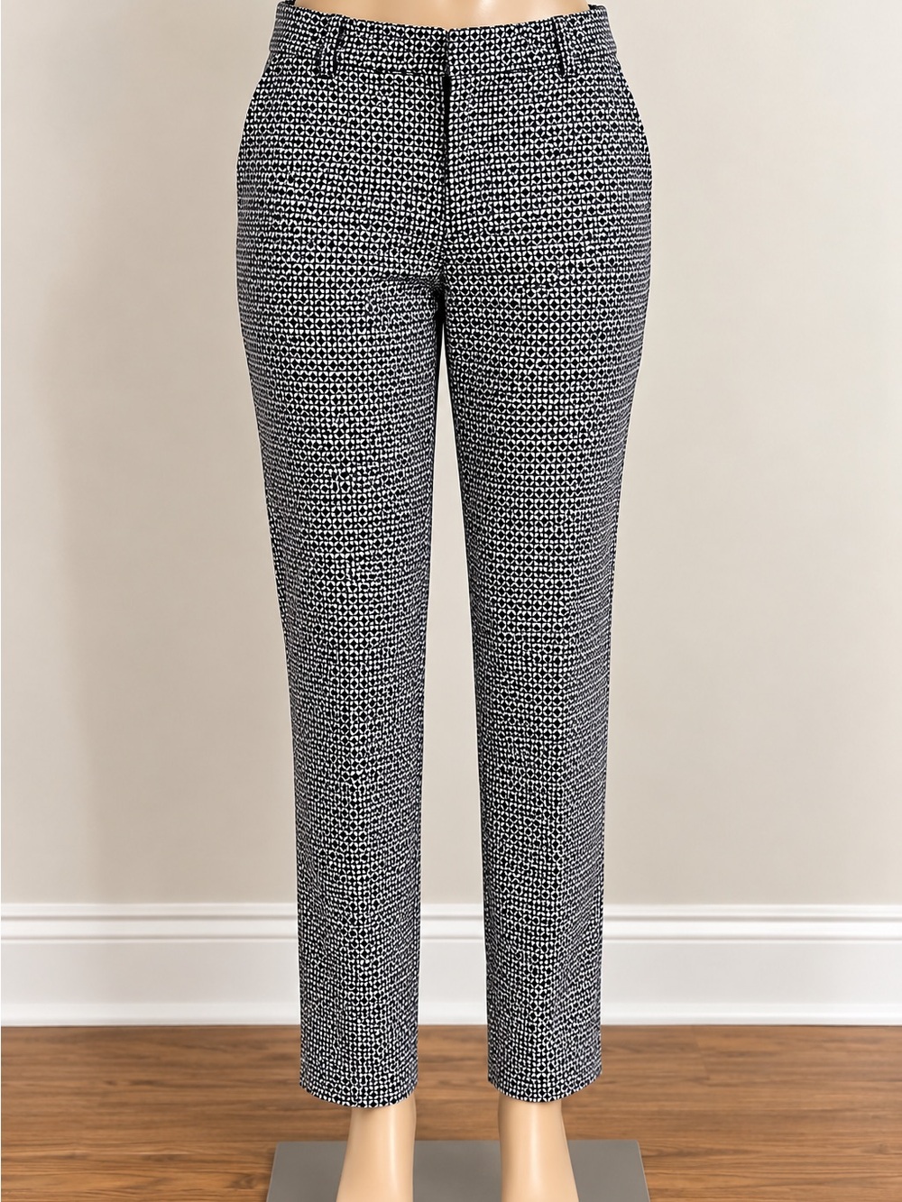 Gap Slim Black & White Patterned Dress Pants for Women Size 12